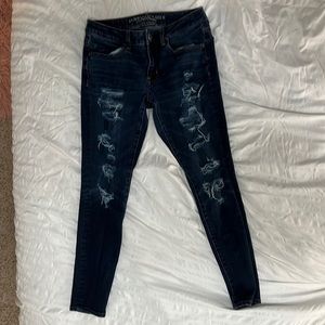 american eagle size 6 ripped jegging jeans